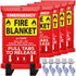 JJ CARE Fire Blanket – Pack of 4 + Gloves + Hook *New*